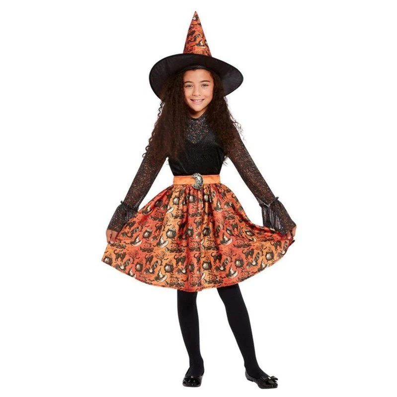 Vintage Witch Costume, Orange, Child - Image 4