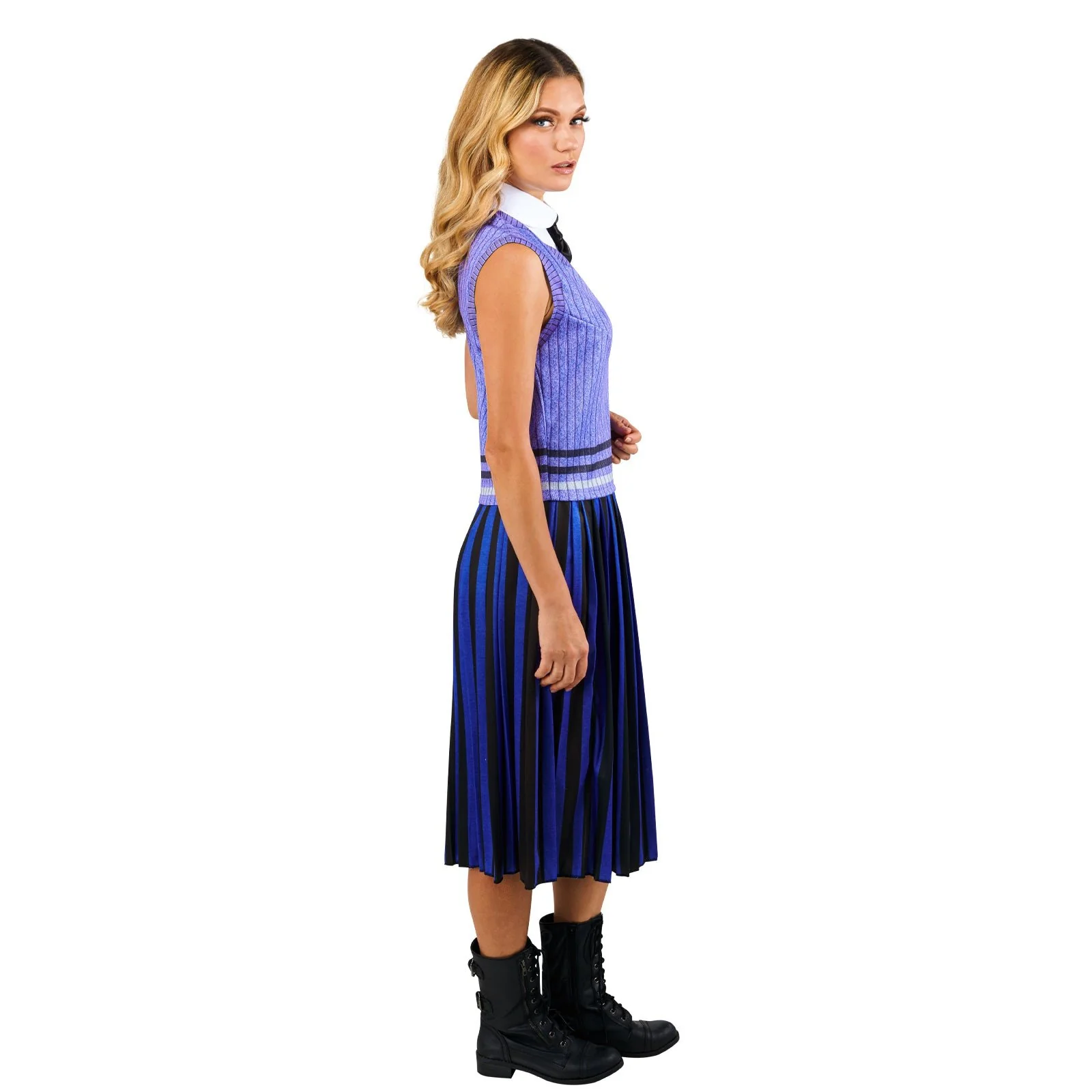 Wednesday Nevermore Blue Deluxe Costume (Netflix), Adult - Image 2