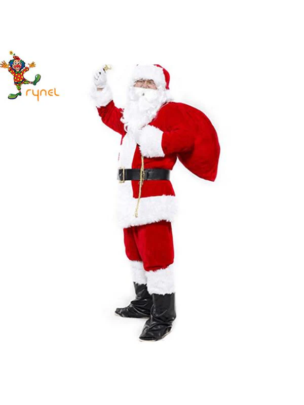 White Christmas Xmas Santa Men Costume Plus Size 2 Xl/3 Xl - Image 2