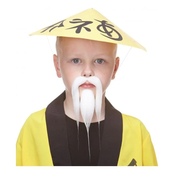 White Oriental Beard And Moustache Small