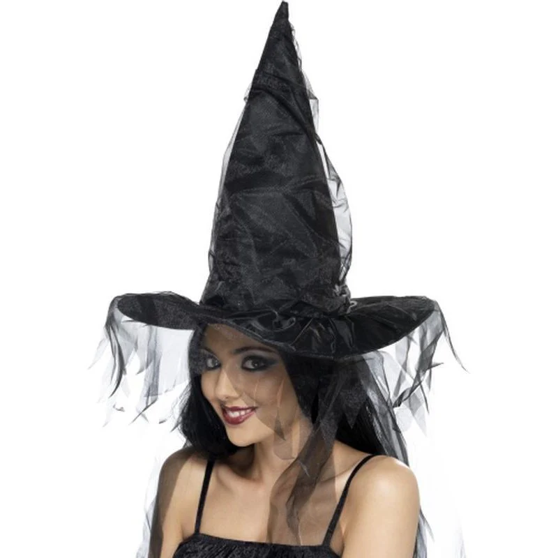 Witches Hat - Black with Netting