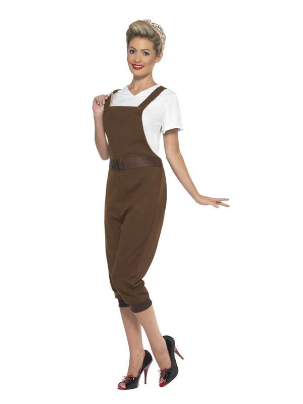 Ww2 Land Girl Costume, Brown - Image 2