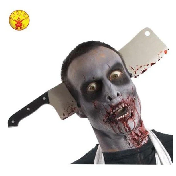 Zombie Cleaver Through Head Accessory