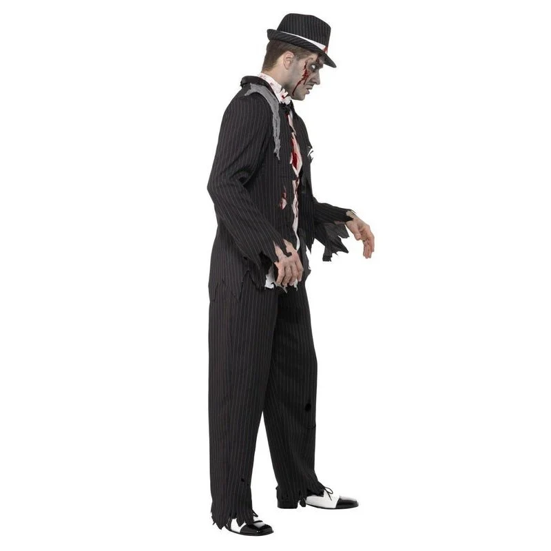 Zombie Gangster Costume, Black - Image 2