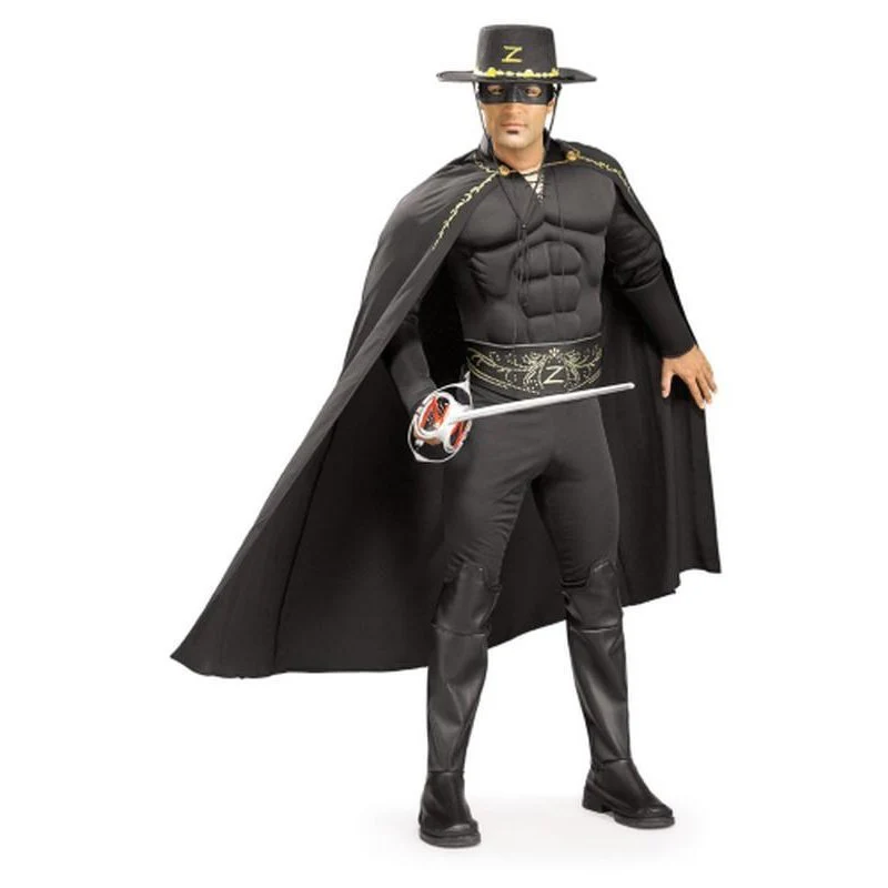 Zorro Deluxe Muscle Chest Adult Size Std